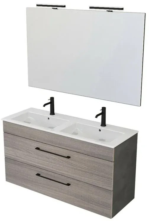 Mobile bagno sospeso 120 cm Smart olmo/lava con specchio