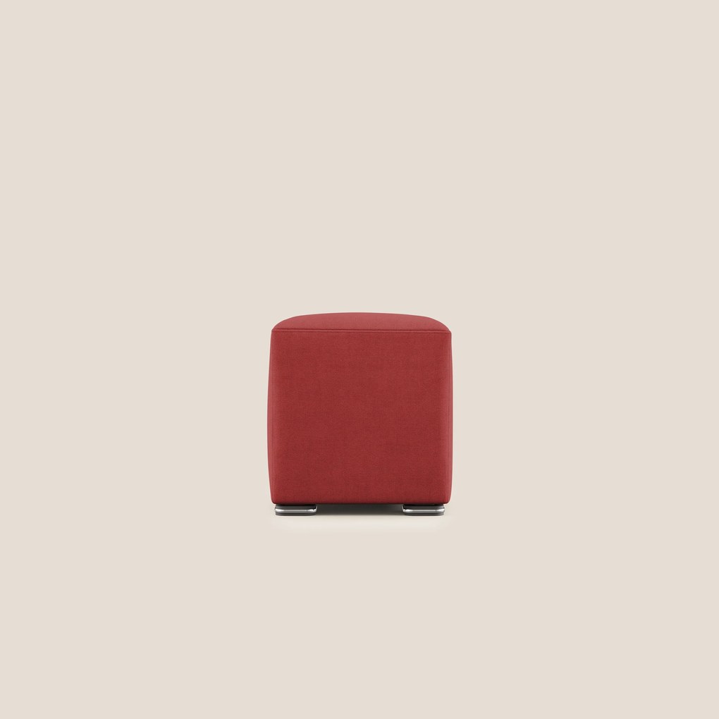 Cube pouf in tessuto morbido impermeabile T02 rosso