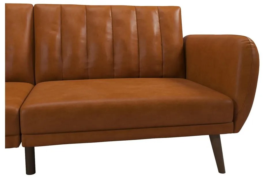 Divano letto arancione in similpelle 207 cm Brittany - Novogratz
