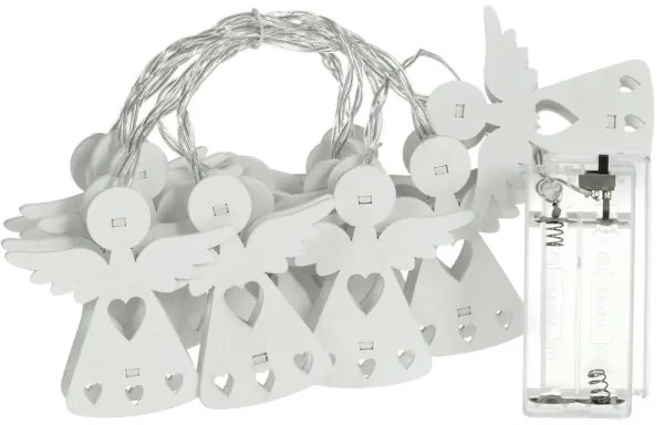 Retlux - Catena natalizia LED 10xLED/2xAA/bianco caldo 2m angioletti