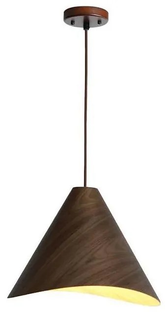 Lampadario sospeso in legno con cavo 1xE27/60W/230V Ø 33 cm massello/noce/hevea
