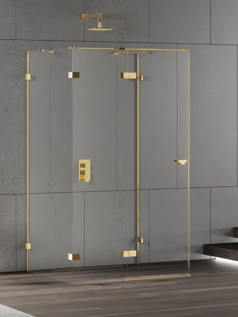 New Trendy Eventa Gold Shine box doccia 90x90 cm quadrato oro lucida/vetro trasparente EXK-4801