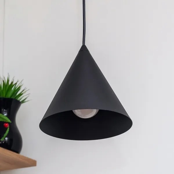 Lampadario a sospensione con cavo ETNA II 1xE27/15W/230V Ø 18,5 cm nero