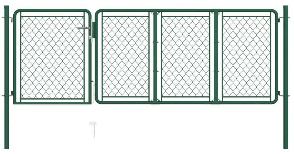 Cancello Per Giardino İn Acciaio 100x350 Cm Verde /