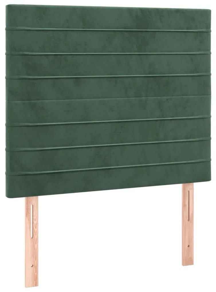 Testiera 2 pz verde scuro 80x5x78/88 cm in velluto