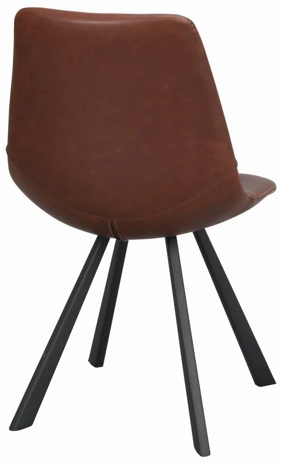 Sedia da pranzo marrone con gambe nere Alpha - Rowico