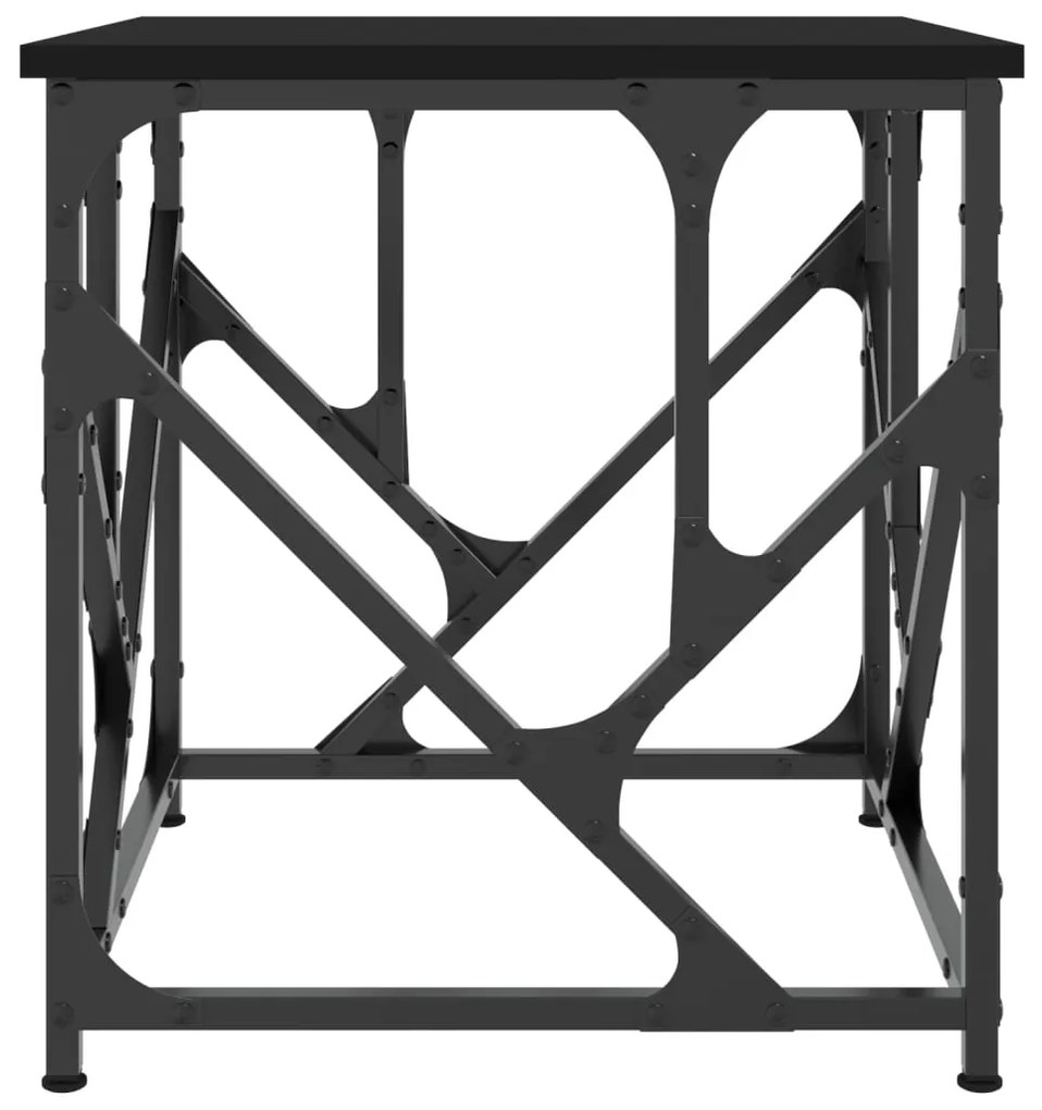 Tavolino da Salotto Nero 45x45x47,5 cm in Legno Multistrato