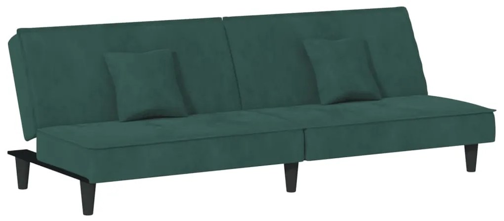 Divano letto verde scuro in velluto