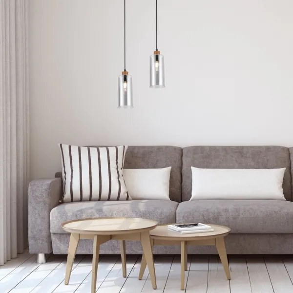 Rabalux 72141 - Lampadario a cavo TANNO 1xE27/25W/230V rovere