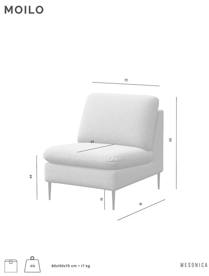 Poltrona nera in tessuto bouclé Moilo - MESONICA