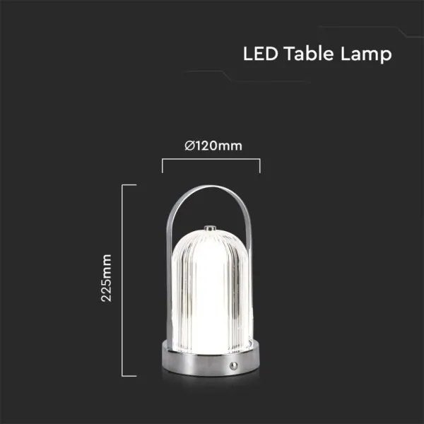Lampada da tavolo LED dimmerabile LED/1W/5V 3000-6000K 1800 mAh cromo