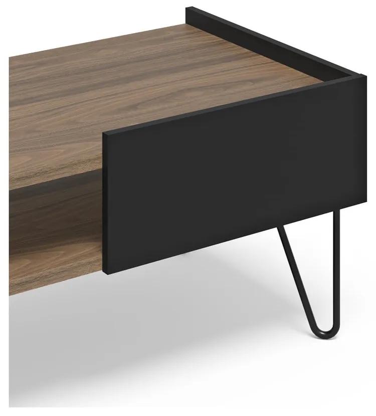 Tavolino marrone-nero in noce 55x100 cm Nina - TemaHome