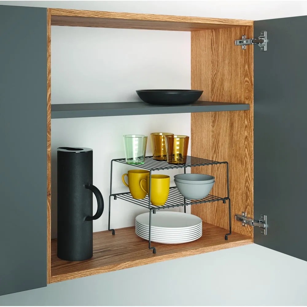 Set di 2 ripiani aggiuntivi neri per cucina Brooklyn Lava - Metaltex