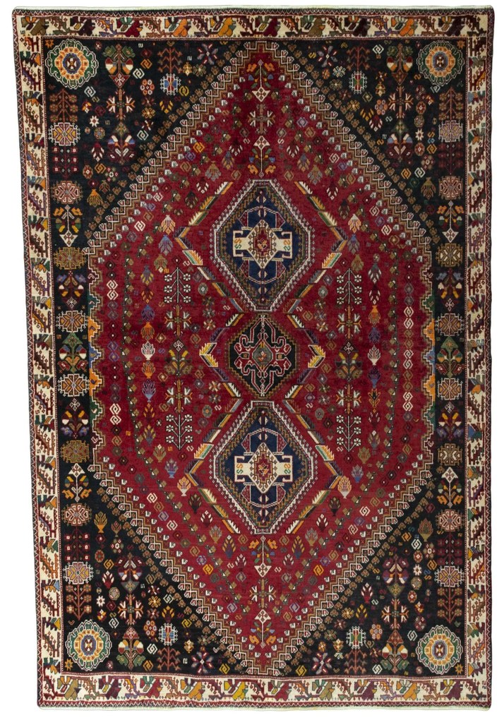 Shiraz Tappeto persiano 260x170 Rosso (Iran) Annodato A Mano