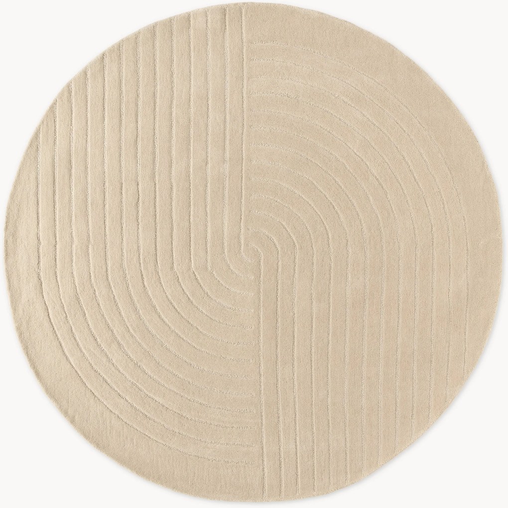 Tappeto rotondo in lana fatto a mano Mason