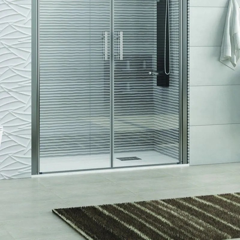 Kamalu - Box doccia 85-90cm doppio battente finitura cromo | KS2800 Saloon