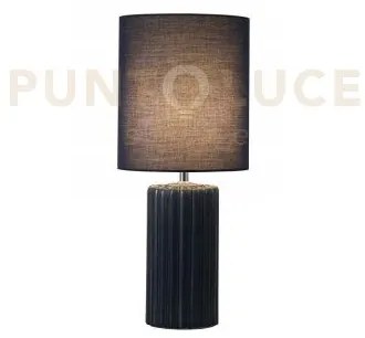 Lampada da tavolo groove 1lt, blu navy con paralume abbinato