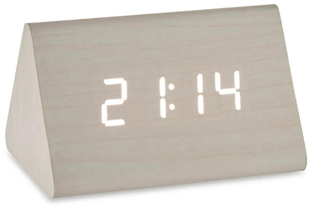 Orologio Digitale da Tavolo Bianco PVC Legno MDF 11,7 x 7,5 x 8 cm (12 Unità)