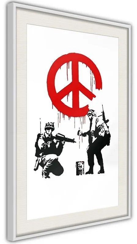 Poster  Banksy: CND Soldiers I  Cornice Quadri Cornice nera con pass-partout, Larghezza x Altezza Home decor 30x45