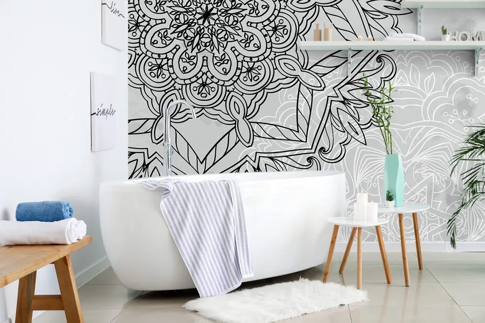 Carta da parati – Mandala in bianco e nero