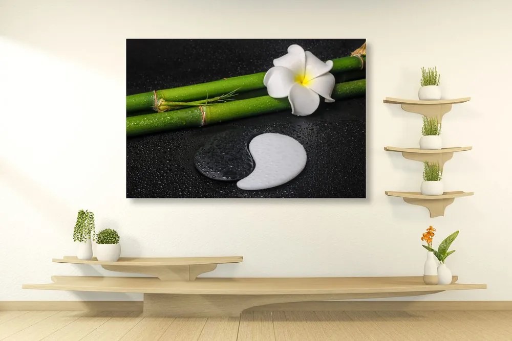 Quadro su tela – Natura morta Spa e pietre Jin e Jang