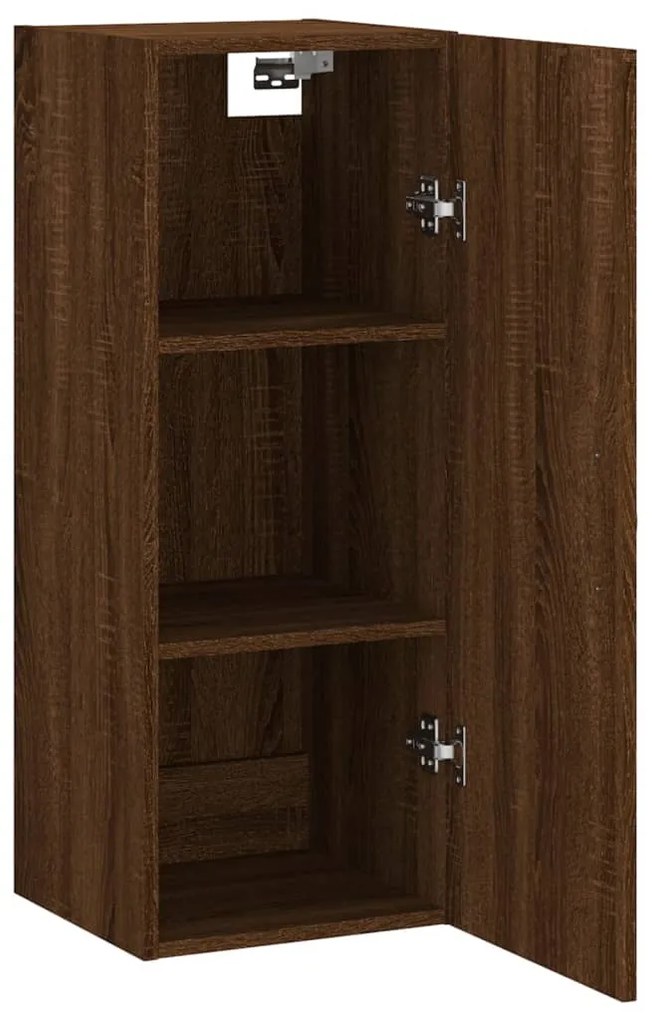 Mobile a parete rovere marrone 34,5x34x90 cm legno multistrato