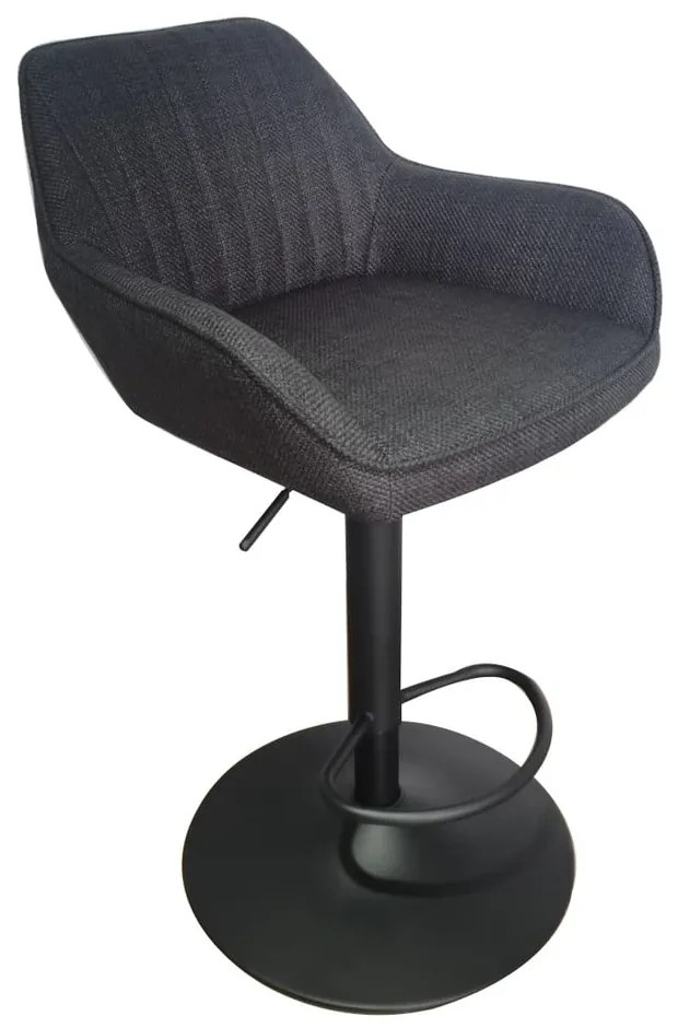 Sgabello da bar grigio scuro imbottito con altezza regolabile/con braccioli (altezza della seduta 65 cm) Nolan – Unique Furniture