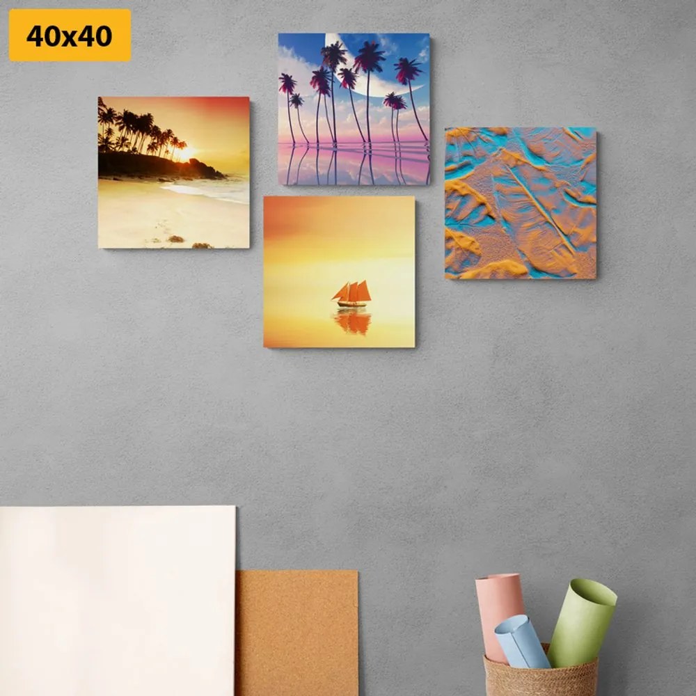 Set di quadri – Mare e spiaggia in colori interessanti