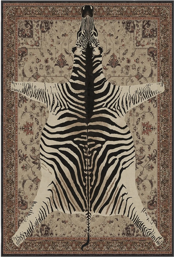 Tappeto a pelo corto lavabile Safari di Iris Apfel