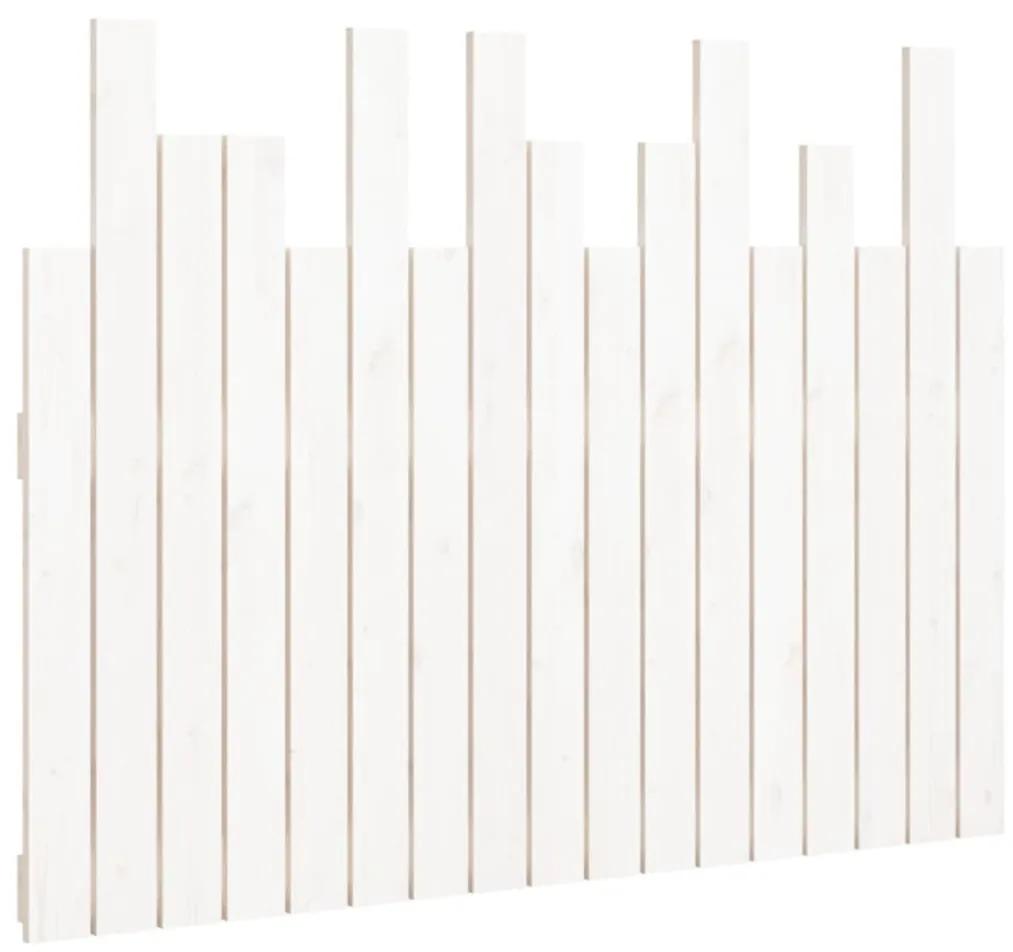 Testiera da parete bianca 108x3x80 cm in legno massello di pino