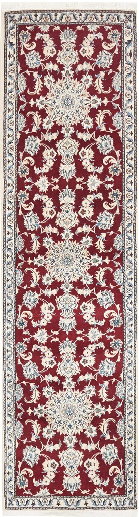 Nain Tappeto persiano 290 x 70 Rosso (Iran) Annodato A Mano