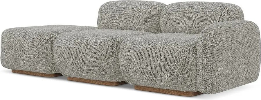 Chaise lounge componibile grigia (con penisola a destra) Ailani – Makamii