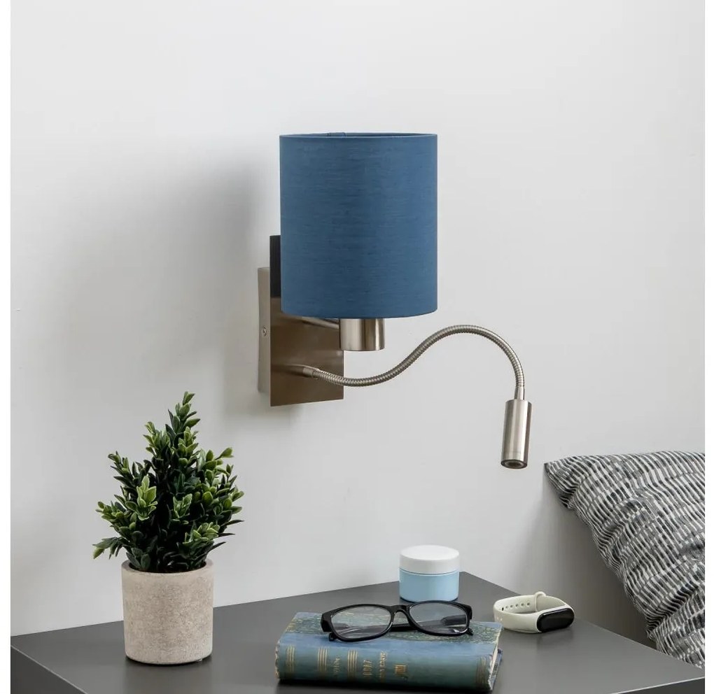 Brilagi - Applique a LED NUBILA 1xE27/25W/230V+ LED/3W cromo/blu scuro