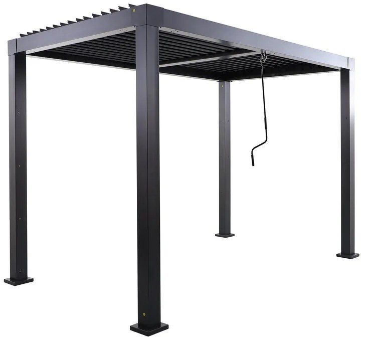 Pergola bioclimatica L 313 x P 198 x H 229 cm Clima in alluminio grigio antracite, 5.08 mq