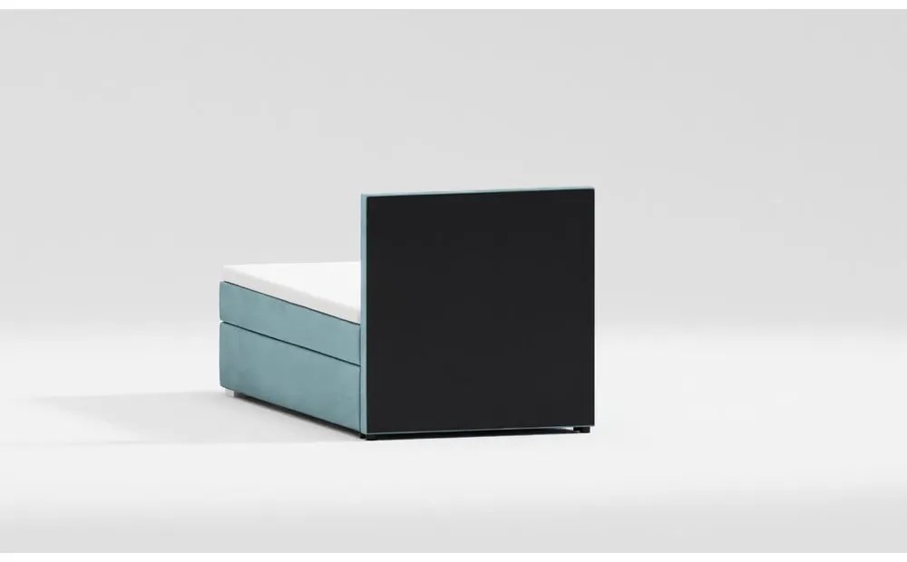 Letto singolo imbottito con contenitore azzurro con materasso e topper inclusi 100x200 cm Bunny – Ropez