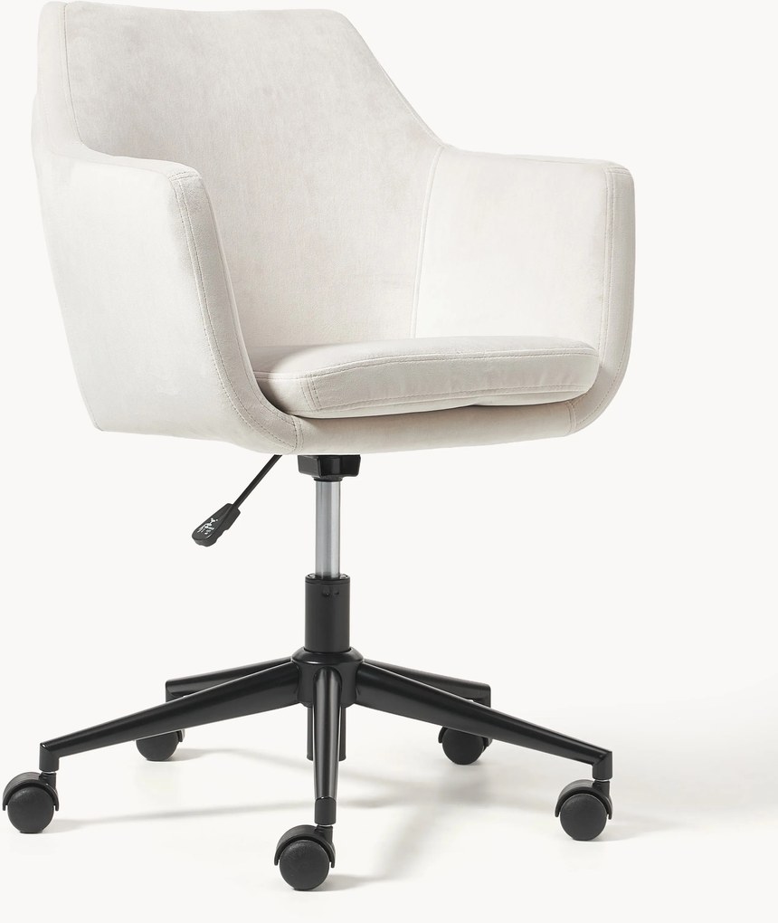 Sedia da scrivania in velluto Nora, regolabile in altezza