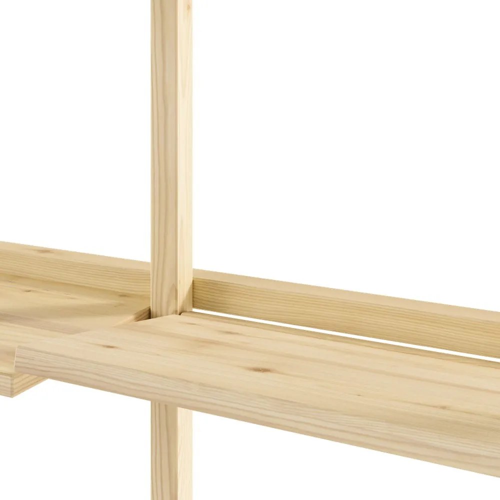 Libreria da parete di colore naturale in pino massiccio 192x47,5 cm Groove – Karup Design