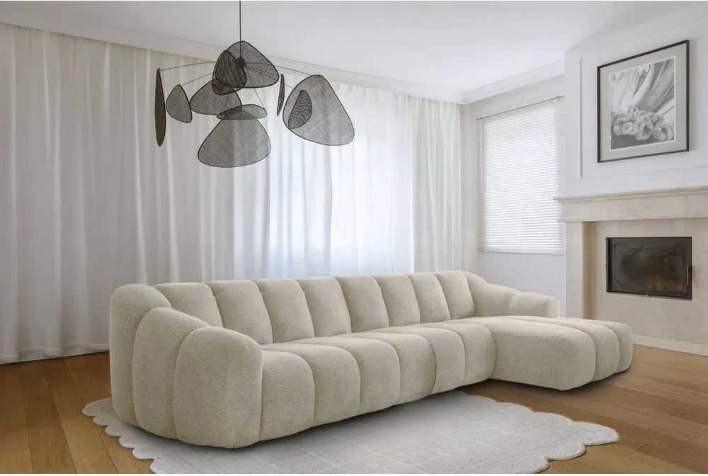 Divano angolare beige (con penisola a destra/con chaise lounge) Shell – Miuform