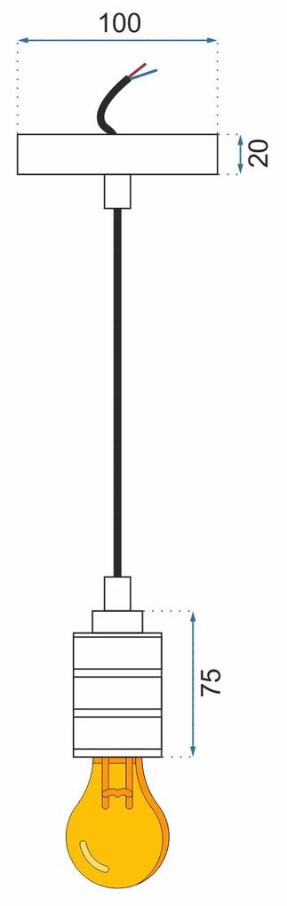 Lampada Da Soffitto Pensile Montatura Chrome Black APP345-1CP
