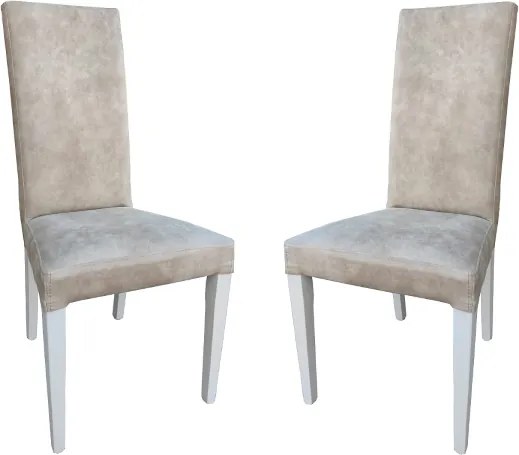 Sedia da cucina in NABUK - seduta e gambe Beige DENVER 2 sedie