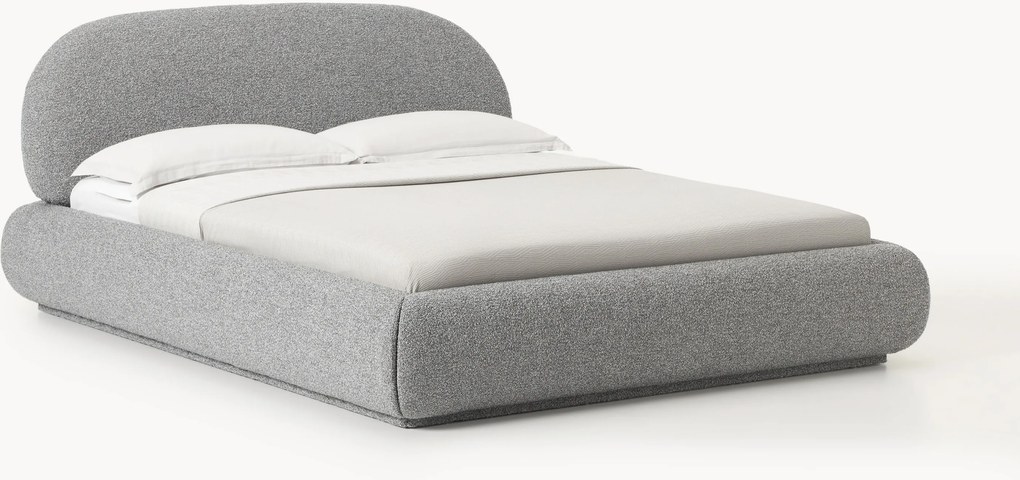 Letto imbottito in bouclé Alba