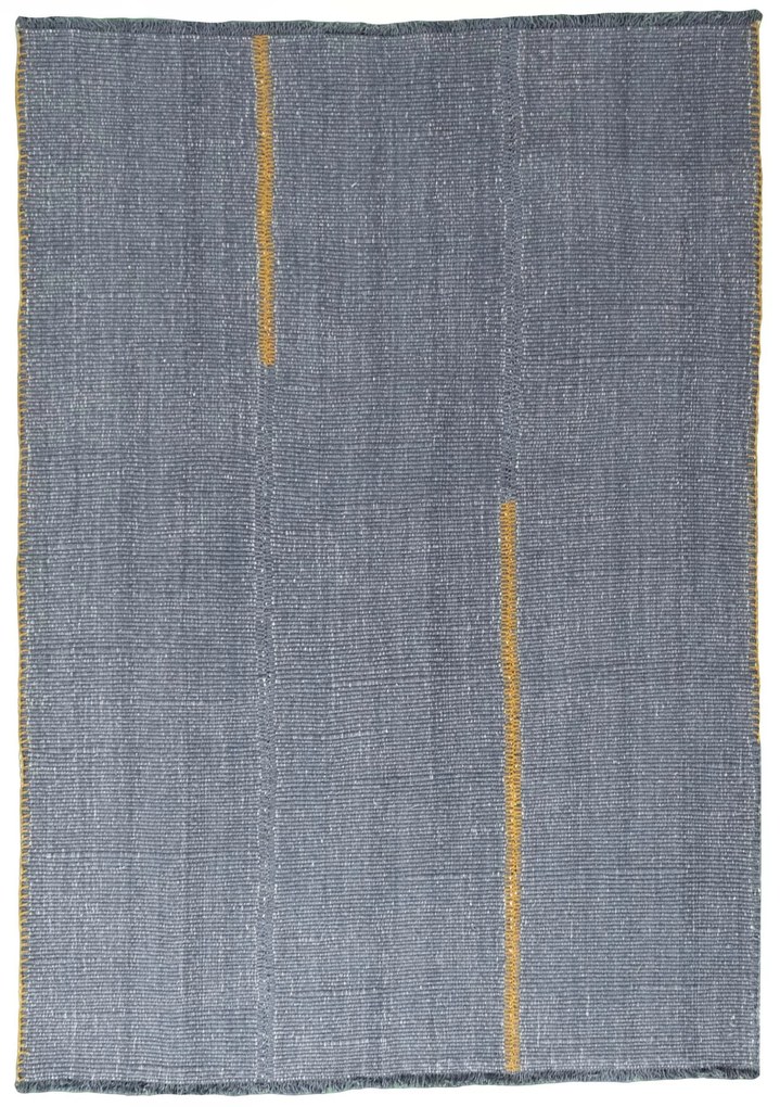 Kilim Tappeto 210x150 Blu (Iran) Tessuto A Mano