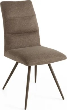 Sedia da cucina in tessuto Marrone gambe metallo HILL set 2 pezzi