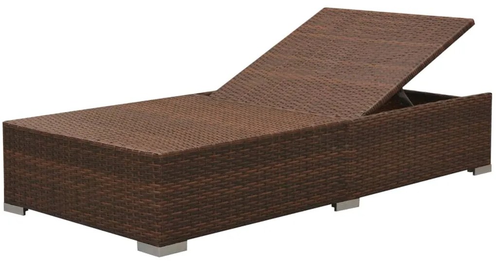 Set Divani da Giardino 3 pz con Cuscini in Polyrattan Marrone