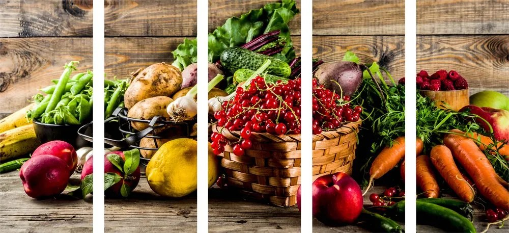 Quadri 5 pezzi – Frutta e verdura fresca