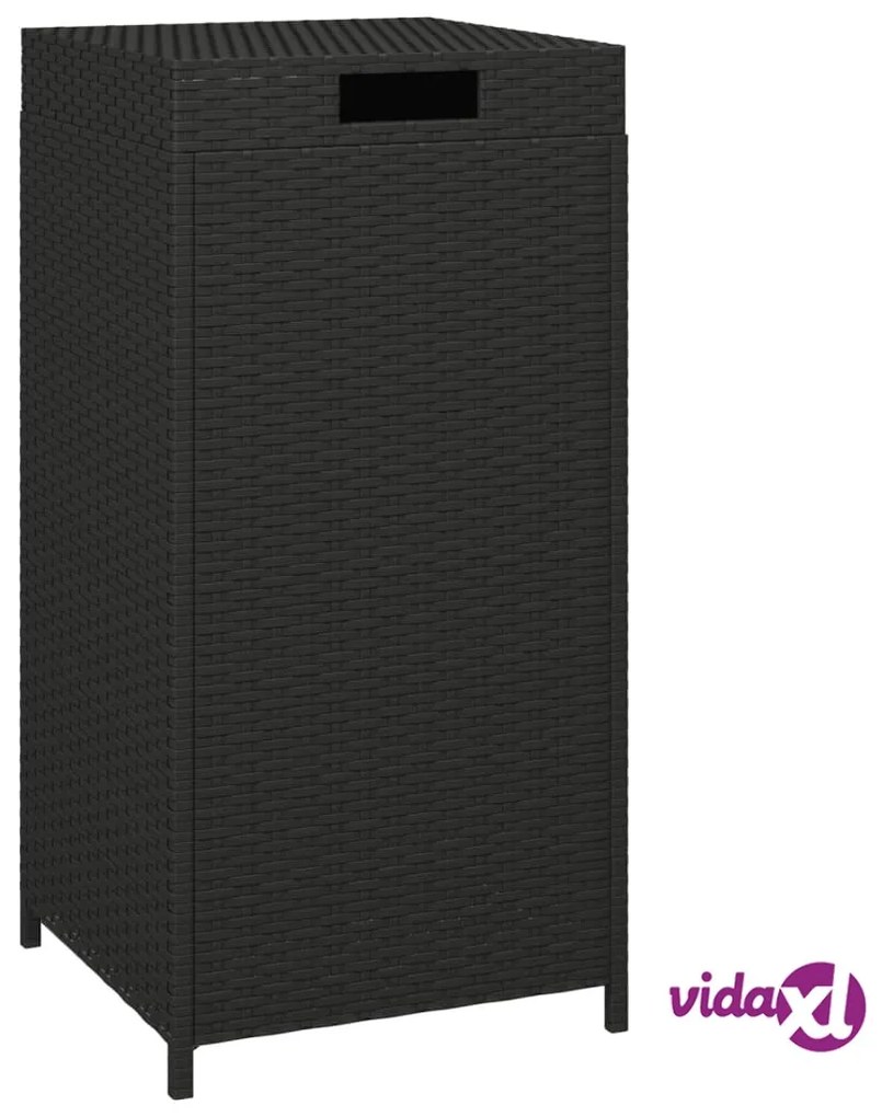 vidaXL Pattumiera Nera 40x40x80 cm in Polyrattan