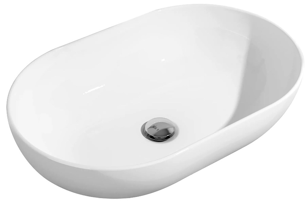 Flaminia APP 62 lavabo ovale 62 cm da appoggio senza troppopieno senza piletta in ceramica bianco