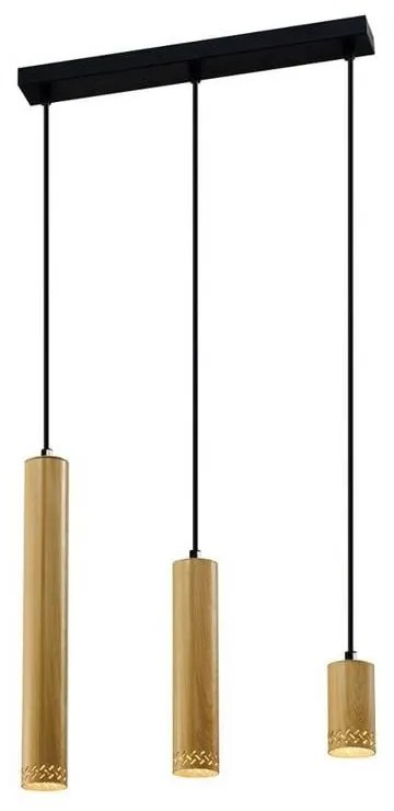 Lampada a sospensione con paralume in metallo nero e oro 6x46 cm Tubo - Candellux Lighting