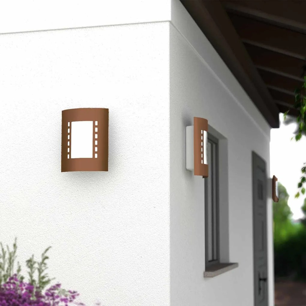 Applique Corten E27 da parete IP54 per esterni - serie METRO