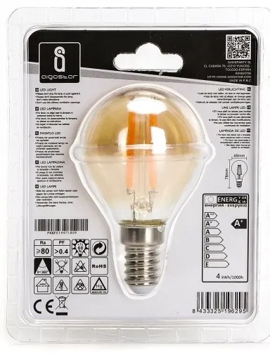 Lampadina LED G45 E14/4W/230V 2200K - Aigostar